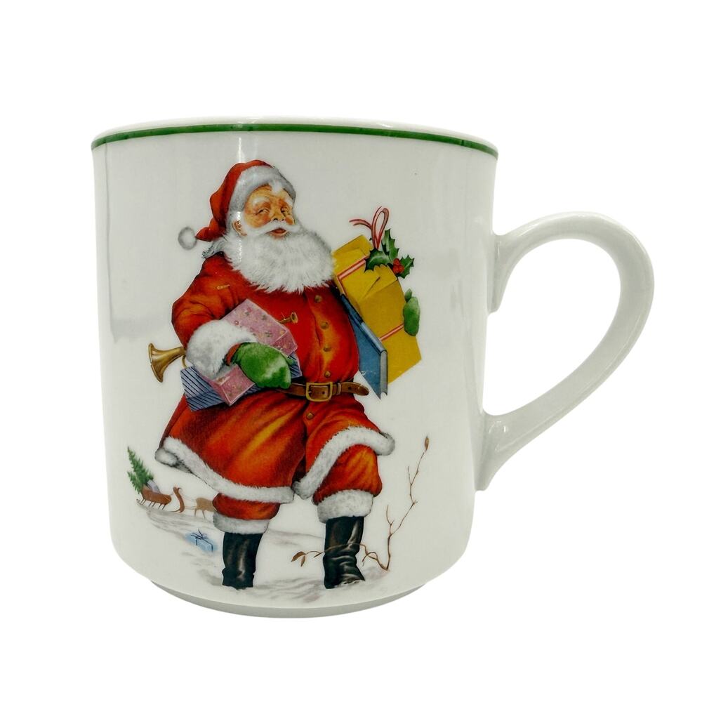 vintage JKW Bavaria Santa Claus with gifts Coffee cocoa Mug Christmas Germany